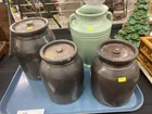 Preview image for Lot# 896 - Stoneware Canisters w/ Art Po 
