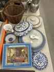  Preview image for Lot# 1040 - Stoneware Lids, Basket & Adv 