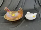  Preview image for Lot# 324 - (2) Glass Hens on Nest 