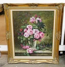  Preview image for Lot# 237 - Pink Roses still life oil pai 