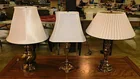  Preview image for Lot# 225 - 3 brass table lamps w/ linen  