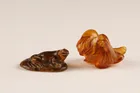  Preview image for Two Chinese Carved Amber Miniature Frog 
