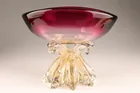  Preview image for Mid Century Murano Glass Bowl Magenta 