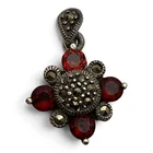  Preview image for Vintage Sterling Pendant W Red & 