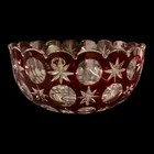  Preview image for Vintage Ruby Cut To Clear Crystal Bowl 