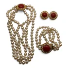  Preview image for Faux Pearl & Red Stone Fashion Jewelry 