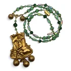  Preview image for Vintage Glass Bead Pendant Necklace 