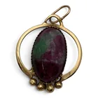  Preview image for Vintage 14k Yellow Gold & Stone Pendant 