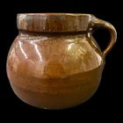  Preview image for Vintage Brown Glazed Stoneware Bean Pot 