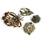 Preview image for 4 Vintage Rhinestone Brooches 