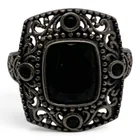  Preview image for Vintage Silver & Black Stone Ring 