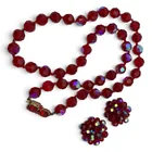  Preview image for Vintage Red Glass Bead Necklace & 