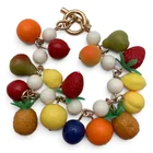  Preview image for Fashion Gold Tone Fruit Charm Bracelet 