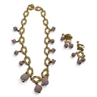  Preview image for Vintage Pink Stone Charm Necklace & 