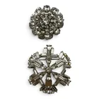  Preview image for 2 Silver Tone Vintage Rhinestone 