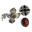  Preview image for 3 Vintage Silver Tone Fashion Brooches 