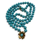  Preview image for Gold Tone Fashion Necklace With Blue 