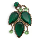  Preview image for Vintage Bronze Tone Brooch With Green 