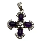 Preview image for Sterling Silver Pendant W Clear & Purple 