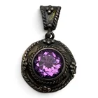  Preview image for Vintage Sterling & Purple Stone Locket 