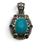  Preview image for Sterling Pendant With Blue & Colored 