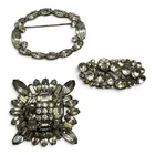  Preview image for 3 Vintage Silver Tone Rhinestone Fashion 