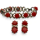  Preview image for Vintage Gold Tone Orange Stone Jewelry 