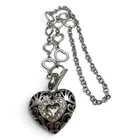  Preview image for Silver Tone Heart Necklace With Clear 