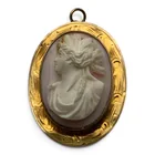  Preview image for Vintage 10k Yellow Gold Cameo Pendant/ 