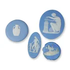  Preview image for 4pc Wedgwood Blue Jasperware Medallions 