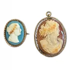  Preview image for Two Rose Gold Cameo Brooches 
