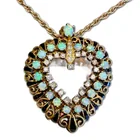  Preview image for 14k YG Vintage Opal & Diamond Enamel 