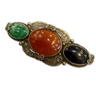  Preview image for 14k YG Antique Filagree Agate, Jade, & 