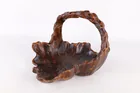  Preview image for Folk Art Hand Carved Wood Basket 