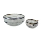  Preview image for 3pc English Cut Glass Bowls with Silver 