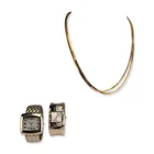  Preview image for 3pc Gold-Tone Cuff Watches and Necklace 