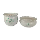  Preview image for 2pc Belleek Shamrock Porcelain Bowls 