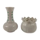  Preview image for 2pc Belleek Irish Shamrock Parian 