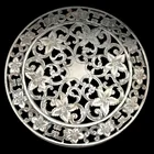  Preview image for American Sterling Silver & Glass Trivet 