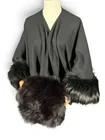  Preview image for Black Fox Fur Trimmed Shawl And Muff 