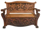  Preview image for Victorian Oak Heavily Carved Bench 