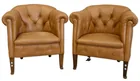  Preview image for Pair of Tufted Leather Club Chairs rough 