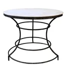  Preview image for Travertine Top Round Iron Table, in the 