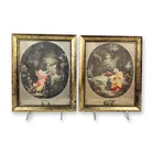  Preview image for 2pc Rococo Style Color Prints on Silk 