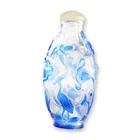  Preview image for Peking Glass Snuff Bottle, Blue Overlay 