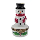  Preview image for Limoges Snowman Porcelain Trinket Box 