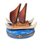  Preview image for Limoges Hand Painted Hokulea Canoe 