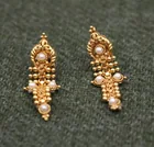  Preview image for PAIR HIGH KARAT YELLOW GOLD AND SEED 