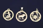  Preview image for SET THREE 14K YELLOW GOLD ZODIAC 
