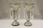  Preview image for PAIR FLORAL-PAINTED GLASS LUSTER 